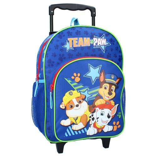 mybagstory - Trolley – Paw Patrol – Kinder – Schule – Grundschule – Kindergarten – Kindergarten – Kindergarten – Schulranzen für Jungen / Mädchen – Größe 38 cm – verstellbare Träger – Rollen, blau von mybagstory