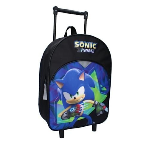 mybagstory - Trolley - Sonic - Schwarz - Kinder - Schule - Kindergarten - Grundschule - Schulranzen Jungen - Größe 33 cm - Verstellbare Träger - Rollen - Geschenkidee, Schwarz , 33 cm, Klassisch von mybagstory