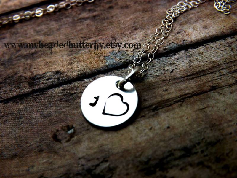 Herz Halskette - Silber Halskette-Valentinstag Schmuck-Personalisierte Valentinstag Halskette-Geschenk Für Freundin-Geschenk Frau-Geschenk von mybeadedbutterfly