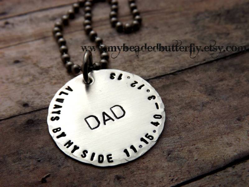 Väter Tag Geschenk, Mens Halskette-Personalisierte Halskette-Herren Erinnerung Halskette-Väter Tag-Papa von mybeadedbutterfly