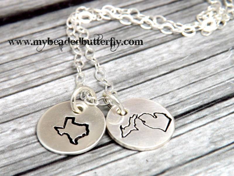 state Halskette-Personalisierte Halskette-50 Halskette-Wählen Sie Ihre Halskette-Paare Halskette-Michigan Halskette-Texas Halskette von mybeadedbutterfly
