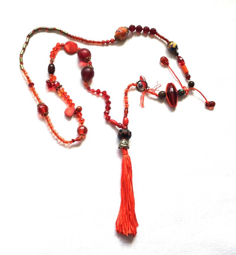 Vintage Rote Kristall Mala Halskette Vintage Rote Kristall Mala Halskette von mybeadyeye