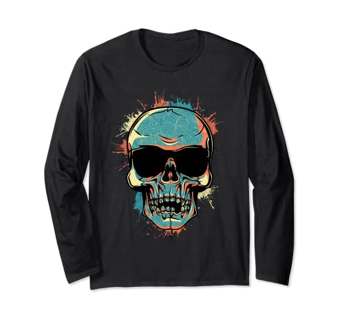 Totenkopf-Sonnenbrille für Herren Langarmshirt von mybliss- Cool skull funny tops