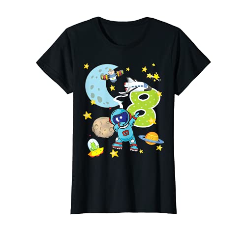 8. Geburtstag Astronaut 8 Jahre Weltraum Jungs T-Shirt von mybliss- Kindergeburtstag Jungen Geschenkideen