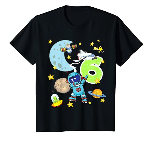 Kinder 6. Geburtstag Astronaut 6 Jahre Weltraum Rakete Jungs T-Shirt von mybliss- Kindergeburtstag Jungen Geschenkideen