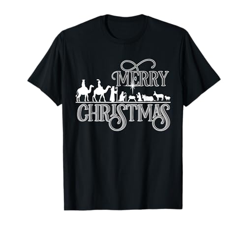 Merry Christmas Krippe Jesus Kind Christ Glaube Heiligabend T-Shirt Merry Christmas Krippe Jesus Kind Christ Glaube Heiligabend T-Shirt von mybliss- Weihnachten Christentum Geschenk Ideen