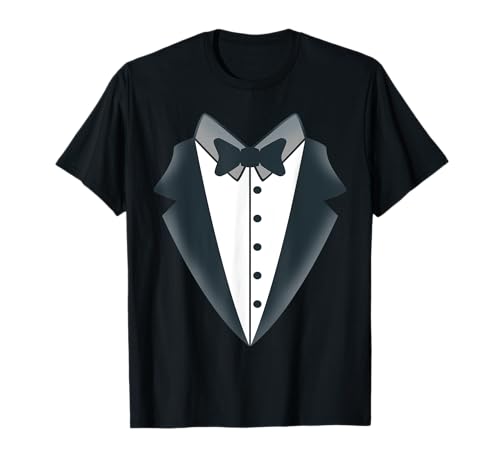 mybliss- Witzige Karneval Kostüme Anzug Frack T-Shirt Schwarz S Hochzeit Karneval Fasching Junggesellenabschied Männer JGA Feier Klassisch geschnitten Kurzarm Rundhals-Ausschnitt Polyester 100% von mybliss- Witzige Karneval Kostüme