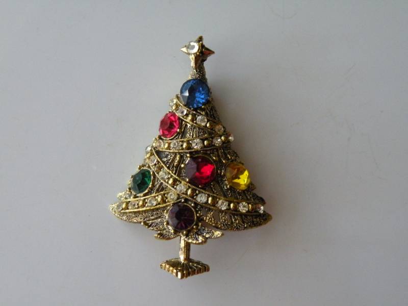 Hollycraft Strass Weihnachtsbaum Brosche, Anstecknadel Hollycraft Strass Weihnachtsbaum Brosche, Anstecknadel von mybliss2010