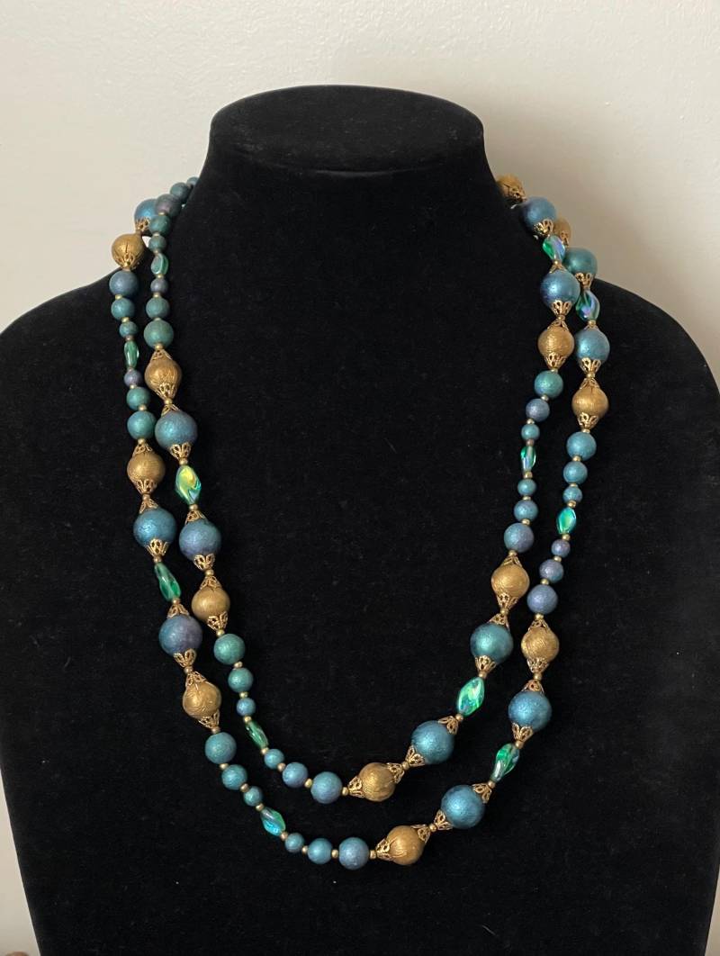 Judy Lee Ebb Tide Perlenhalskette Und Ohrclips. Um 1965. Set. Buchstück von mybliss2010