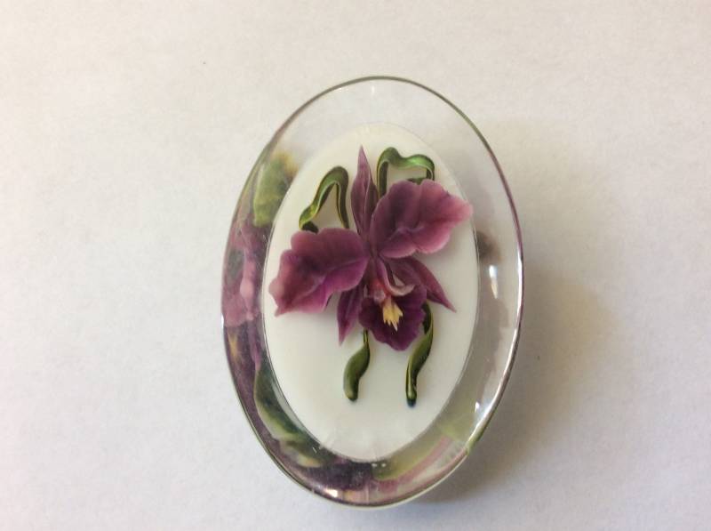 Lucite Orchidee Brosche Anstecknadel Lucite Orchidee Brosche Anstecknadel von mybliss2010