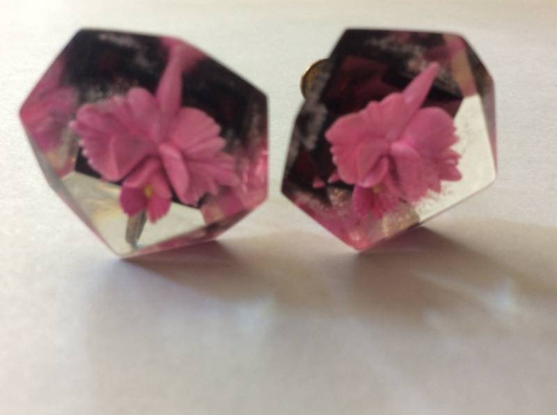 Lucite Orchidee Ohrringe von mybliss2010