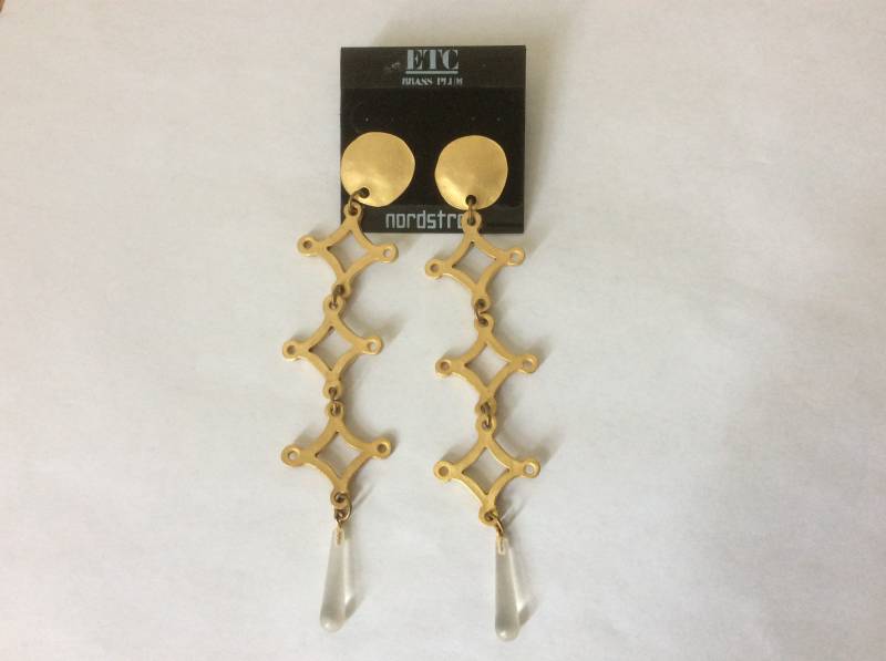 Messing Plum Nordstrom Matt Goldene Lucite Ohrstecker Ohrringe von mybliss2010