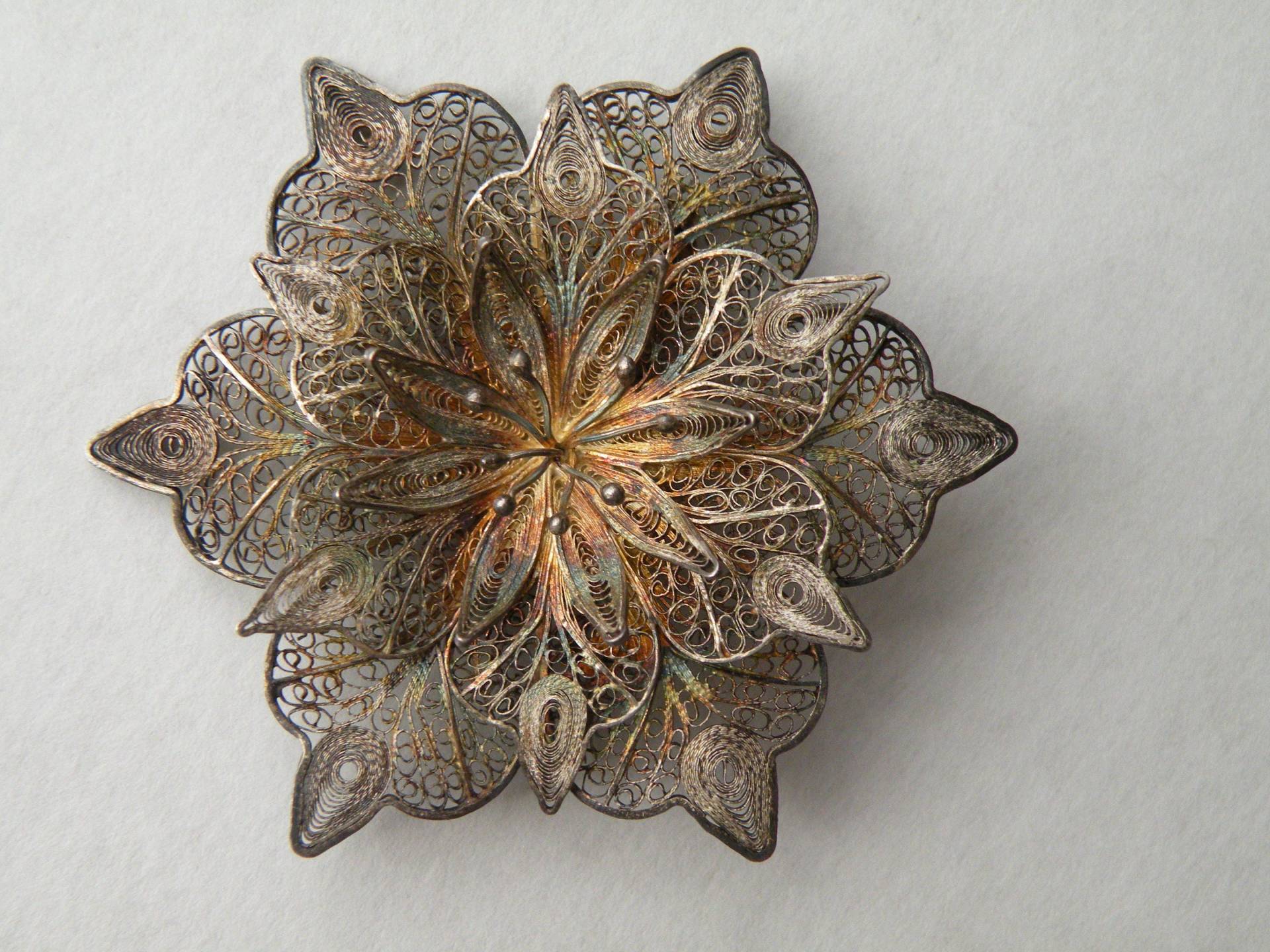 Silberne Filigrane Blumen Brosche, Anstecknadel. 900Er Silber. #2 Silberne Filigrane Blumen Brosche, Anstecknadel. 900Er Silber. #2 von mybliss2010