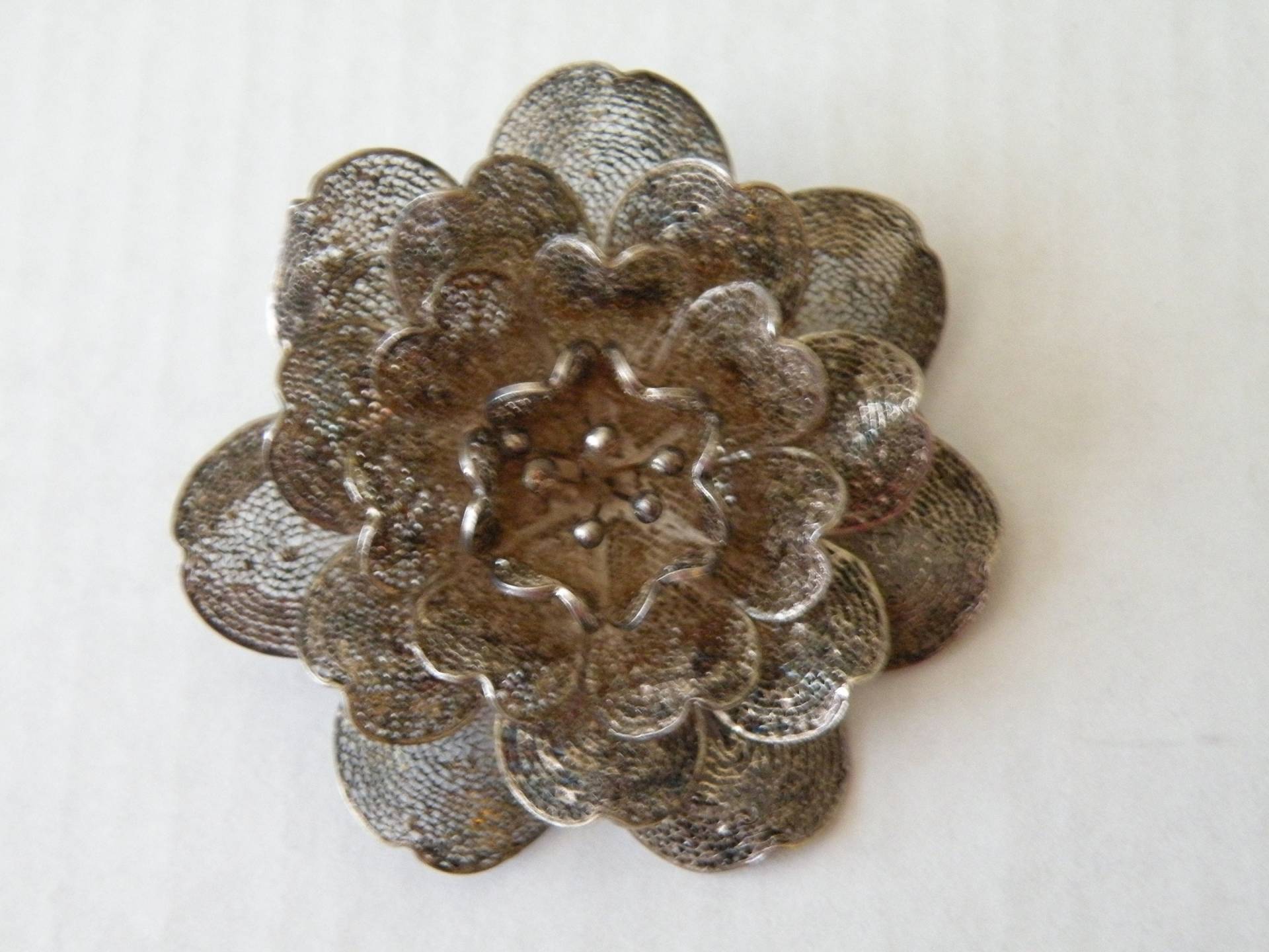 Silberne Filigrane Blumen Brosche, Anstecknadel. 950Er Silber von mybliss2010