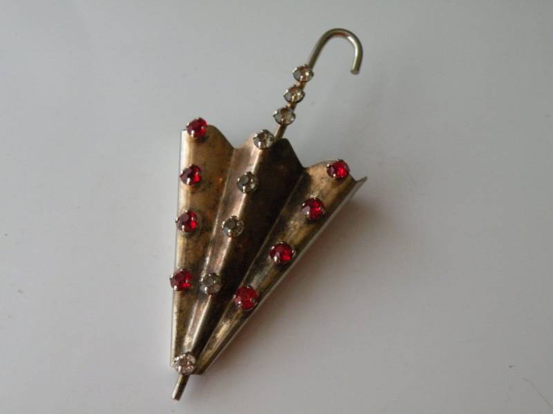 Brosche Aus Sterling Silber Vergoldet Mit Strasssteinen von mybliss2010