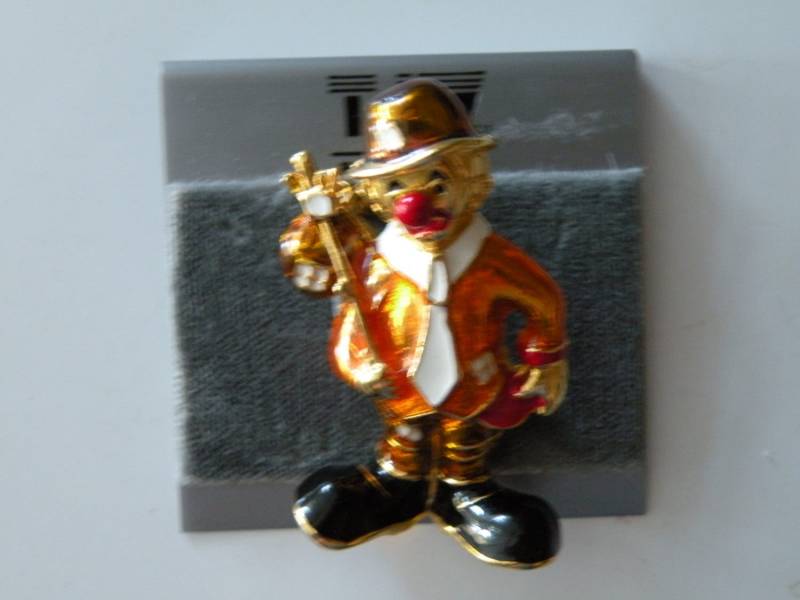 Tjw By Mervyn's Emaille Clown Brosche Pin. Original-Karte von mybliss2010