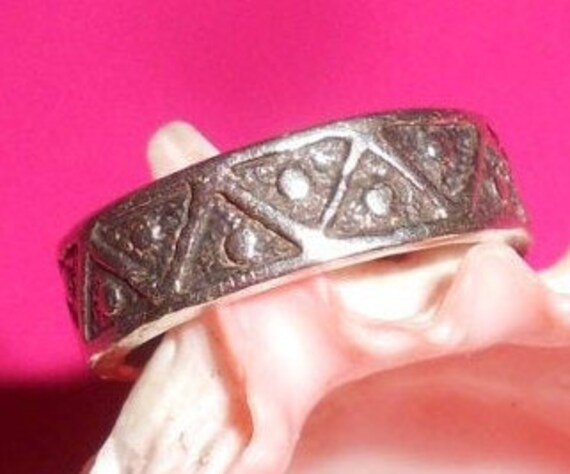 Mond/Pyramide/Sonne Band Stil Sterling Silber Ring Unisex Vintage .925 Bandgröße 7-1/2 von myclosetshelf