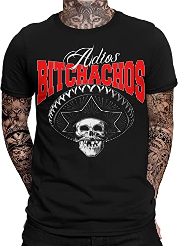 Adios Bitchachos Tattoo Herren T-Shirt Outlaw Bobber Motorrad Chopper Biker von mycultshirt