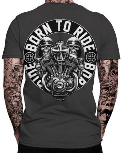 Born to Ride Biker Herren T-Shirt | Chopper | Bobber | Männer Shirt von mycultshirt