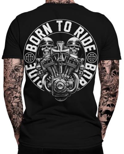 Born to Ride Biker Herren T-Shirt | Chopper | Bobber | Männer Shirt von mycultshirt