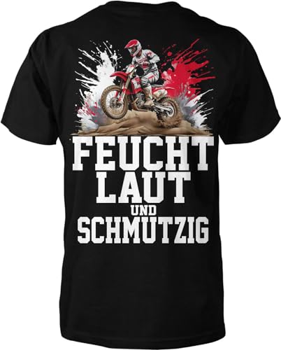 Feucht Laut Schmutzig Motocross T-Shirt Herren vollcross Männer Bike Shirt von mycultshirt