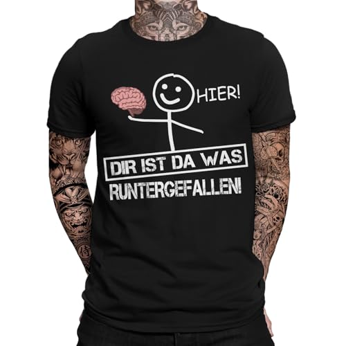 Gehirn runtergefallen Herren T-Shirt sprüche | lustig | Witzige Sprüche | Fun Shirt von mycultshirt