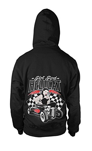 Hellcat Kapuzen-Sweatshirt Hoodie Kapu Pullover Old School Vintage Rockabilly von mycultshirt