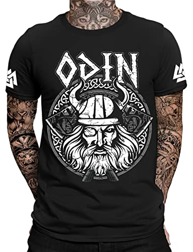 Odin Runen T-Shirt | Thor | Vikings Tshirt | Ragnar |See You in Valhalla | Walhalla | Wodan | Wikinger | Herren Männer T-Shirt 5XL von mycultshirt