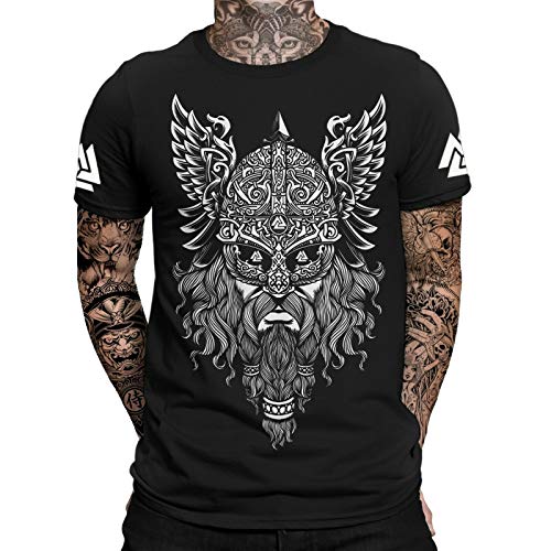 Odin Runen Valknut T-Shirt | Thor | Vikings Tshirt | Ragnar | Valhalla Rising | Walhalla | Wodan | Wikinger | Herren Männer T-Shirt 4XL von mycultshirt