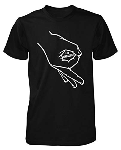 Reingeschaut Herren T-Shirt LOL Spiel You Looked Circle Hand Game Fun Sprüche von mycultshirt