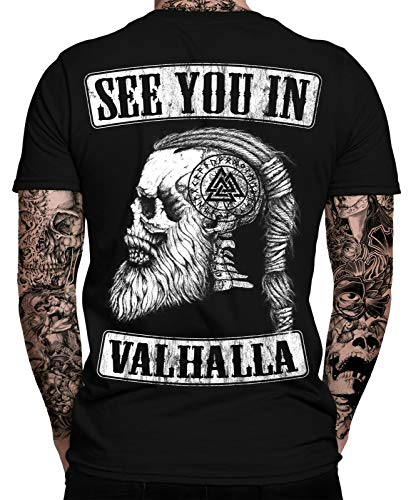 See You IN Valhalla T-Shirt | Thor | Vikings Tshirt | Ragnar | Valhalla Rising | Walhalla | Wodan | Wikinger | Valknut | Odin | Herren Männer T-Shirt 3XL von mycultshirt