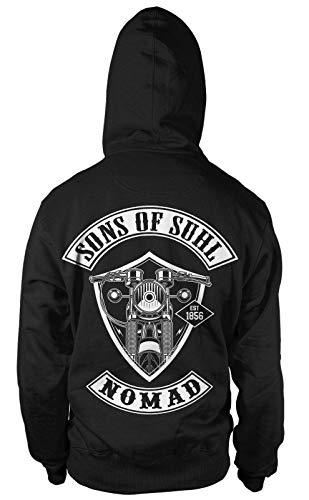 Simson Suhl Patch-Style Hoodie | DDR Moped | Nerd | Sprüche | Lustig | Fun | Spaß | Kapuzenpullover Herren | Motorrad | Biker | Schwalbe | Star |Pullover mit Kapuze für Männer | S50 S51 | Ossi von mycultshirt