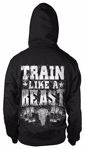 Train Like a Beast Kapuzenpullover Sweatshirt Hoody Sport Gym Trainer Training von mycultshirt