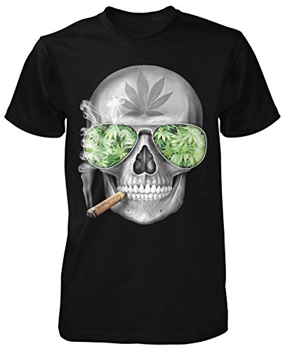 Weed Skull T-Shirt Neu Weed Smoke Marihuana Cannabis Blunt Geek Swag Hanf Kush von mycultshirt