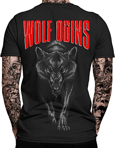 Wolf Odins T-Shirt | Thor | Vikings Tshirt | Ragnar | Valhalla Rising | Walhalla | Wodan | Wikinger | Odin | Herren Männer T-Shirt 3XL von mycultshirt