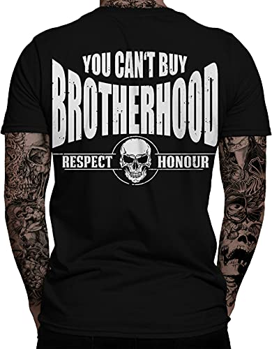 You Can't Buy Brotherhood Biker Herren T-Shirt | Chopper | Respect | Honour | Biker | Motorrad | Biking| Statement | Bobber | Respekt | Ehre | Herren | Männer T-Shirt 3XL von mycultshirt