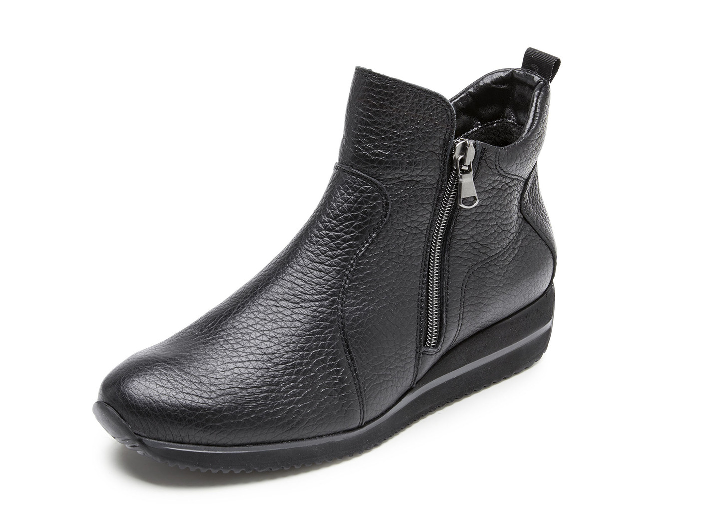 Waldläufer, bequeme Damen-Stiefeletten, Weite H, aus Hirschleder, Schuhgröße 6, Schwarz von mydeer