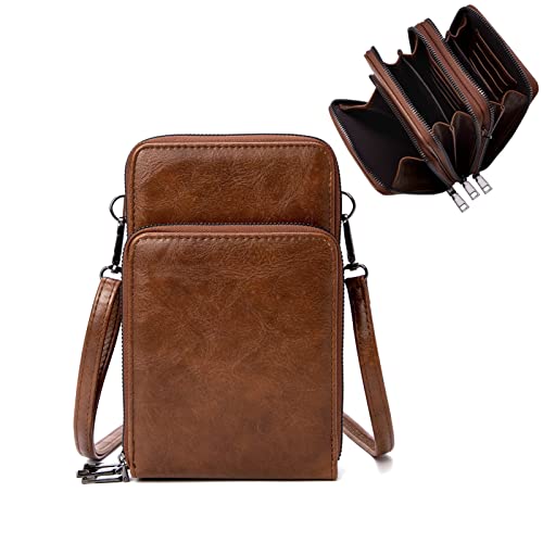 myfriday Kleine Crossbody Handy Taschen für Frauen Leder Schulterhandtaschen und Geldbörsen mit 6 Kartenfächern von myfriday