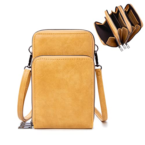 myfriday Kleine Crossbody Handy Taschen für Frauen Leder Schulterhandtaschen und Geldbörsen mit 6 Kartenfächern von myfriday