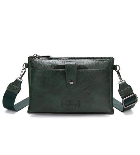 myfriday Vintage Leder Crossbody Handtasche für Damen, stilvolle wandelbare Riemen, Schultertasche Geldbörse mit abnehmbaren Kartenfächern von myfriday