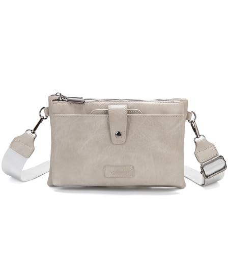 myfriday Vintage Leder Crossbody Handtasche für Damen, stilvolle wandelbare Riemen, Schultertasche Geldbörse mit abnehmbaren Kartenfächern von myfriday