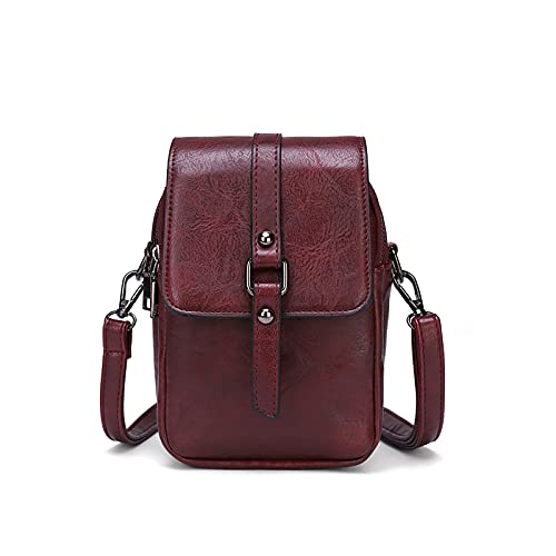 myfriday Vintage Umhängetasche für Damen Kleine Schultertasche Handtasche Messenger Bag Handytasche mit 2 Haupttaschen & Kopfhörerloch von myfriday