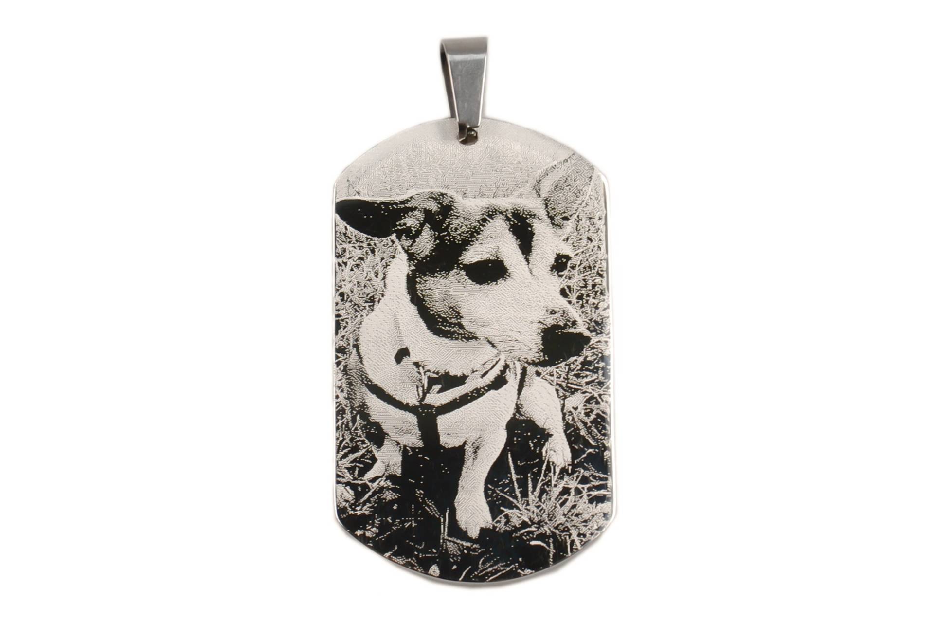 Dogtag Graviert, Schmuck Memory Anhänger Mit Foto Und Text Gravur, 52x29 Mm, Edelstahl, Erinnerung Geschenk Personalisiert von mygravur