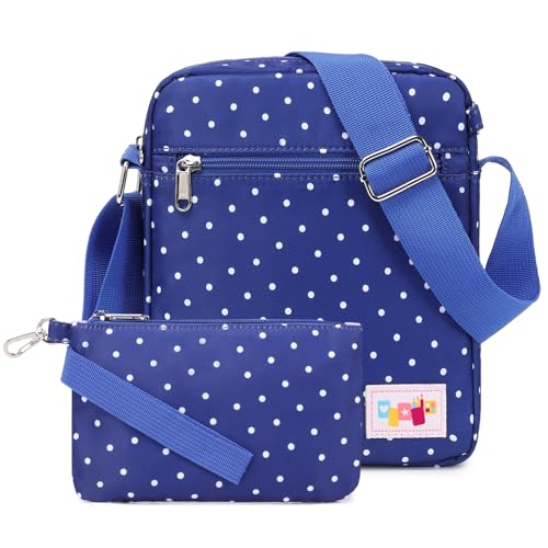 Casual Canvas Schultertasche +Geldbeutel/Mäppchen für Mädchen Jungen & Kinder Jugendliche (Dunkelblau) von mygreen