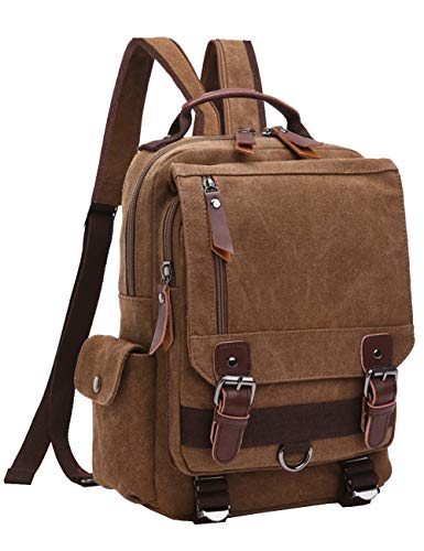 Segeltuch Multifunktions Sling Rucksack Vintage Canvas Pack Bag Fahrradrucksäcke Schulterrucksack Umhängetasche Daypack Cross für Outdoor Sport Radfahren Wandern von mygreen
