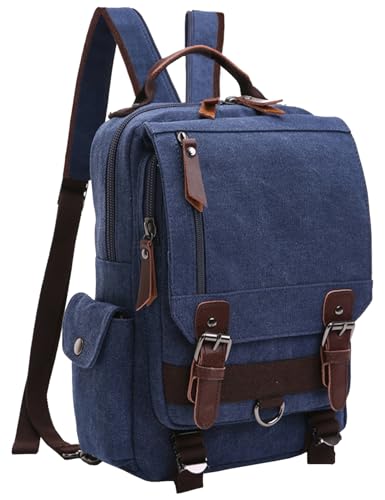 Segeltuch Multifunktions Sling Rucksack Vintage Canvas Pack Bag Fahrradrucksäcke Schulterrucksack Umhängetasche Daypack Cross für Outdoor Sport Radfahren Wandern von mygreen