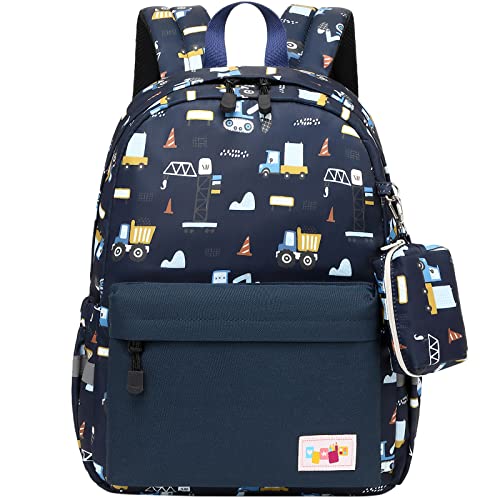 mygreen Kinderrucksack, Niedlich Wasserabweisend Vorschule Kinder Rucksack Jungen Kindergarten Kleinkind Rucksack mit Brustgurt Eimerwagen Blau von mygreen