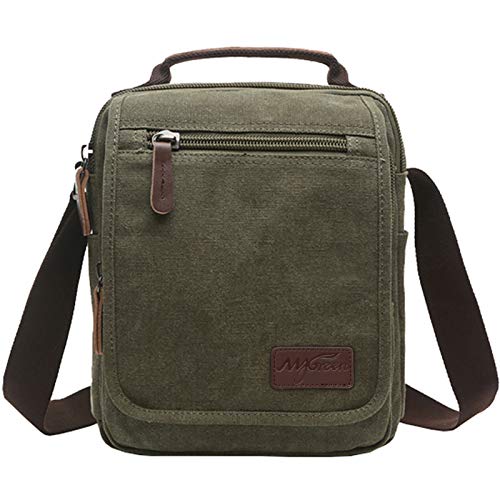 mygreen Kleiner Canvas Umhängetasche Schultertasche Messenger Bag Work Bag, armee-grün von mygreen