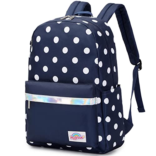 mygreen Mädchen Rucksack Rucksack, Schultasche für Kinder Studenten Bookbag Lässiger Tagesrucksack Laptop Rucksack Outdoor Reisetasche Idee für Mädchen Alter 6 to 12 Jahre alt Dunkelblau von mygreen