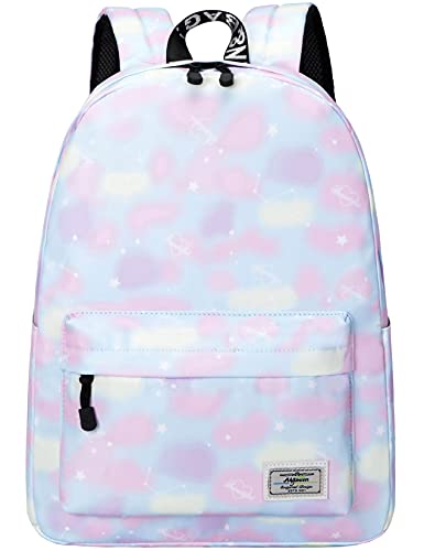 mygreen Schulrucksack Fashion Buchtasche Wasserdichte Regenbogen-Schultasche Leichter Laptop-Rucksack Uni-Rucksack Alltagstasche Daypack für Mädchen & Frauen Freizeitrucksack Batiken Regenbogen von mygreen